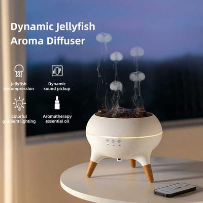 Jellyfish Aroma Diffuser Sound Pickup Diffuser Gradient Lighting Diffuser - White - Size 01