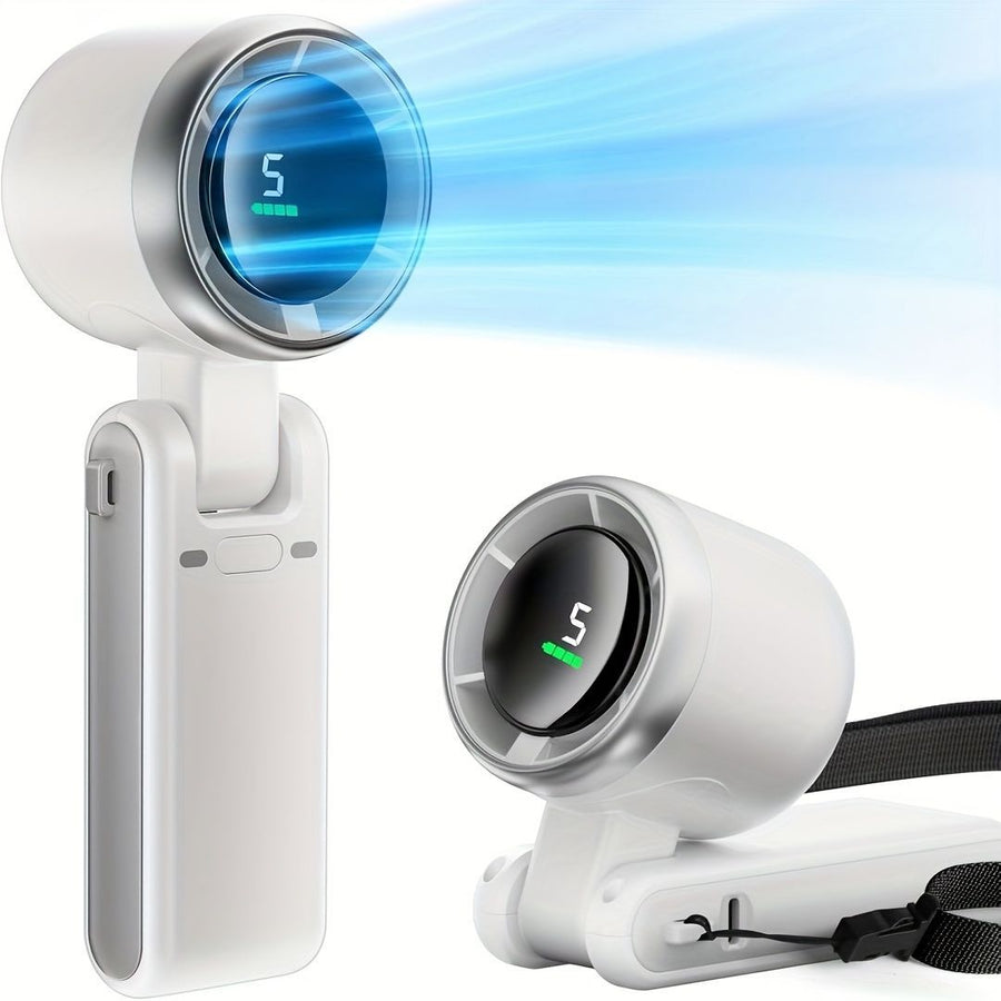 Portable Fan Handheld Fan Cooling Fan Multiple Speed Fan Lightweight Fan Long - White - Size 01