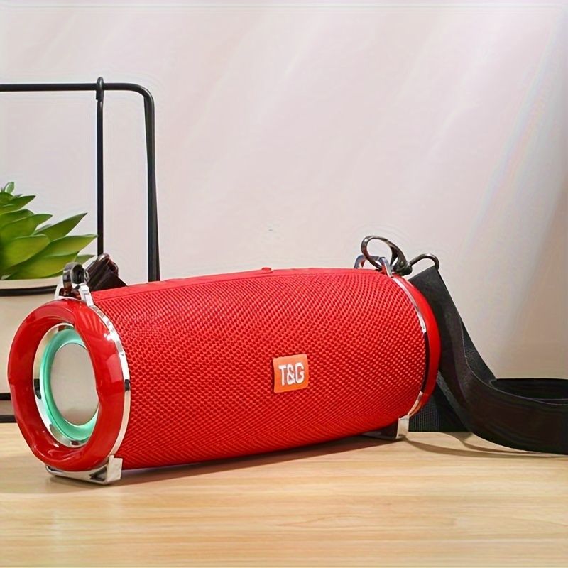 Portable Wireless Speaker Bluetooth Speaker Flashing LED Lights Party Speaker - Red - Size 01