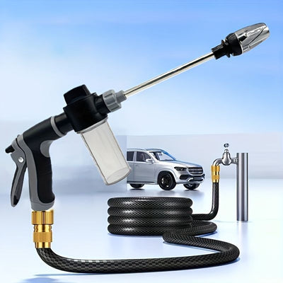 Portable High-Pressure Car Wash Water Gun 3/4-Inch Adapter 1/2-Inch Adapter - Black - Size 01