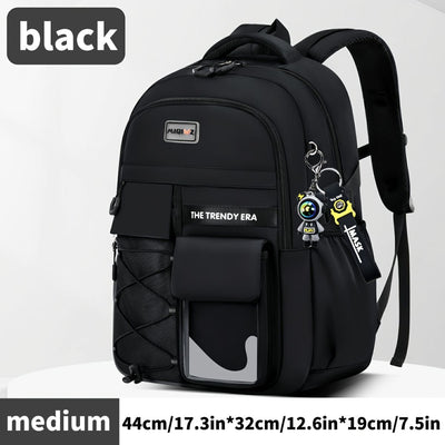 Teenager Backpack Safe Materials Backpack Multiple Compartments Backpack Ample - Black - Size 44-32CM