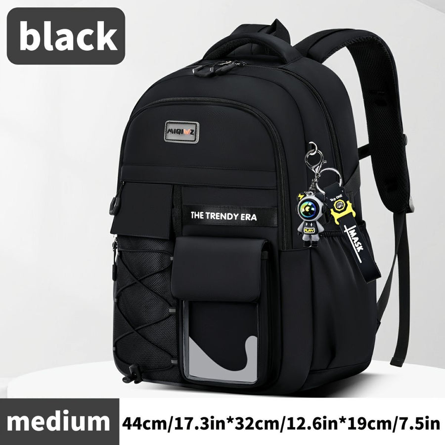 Teenager Backpack Safe Materials Backpack Multiple Compartments Backpack Ample - Black - Size 44-32CM