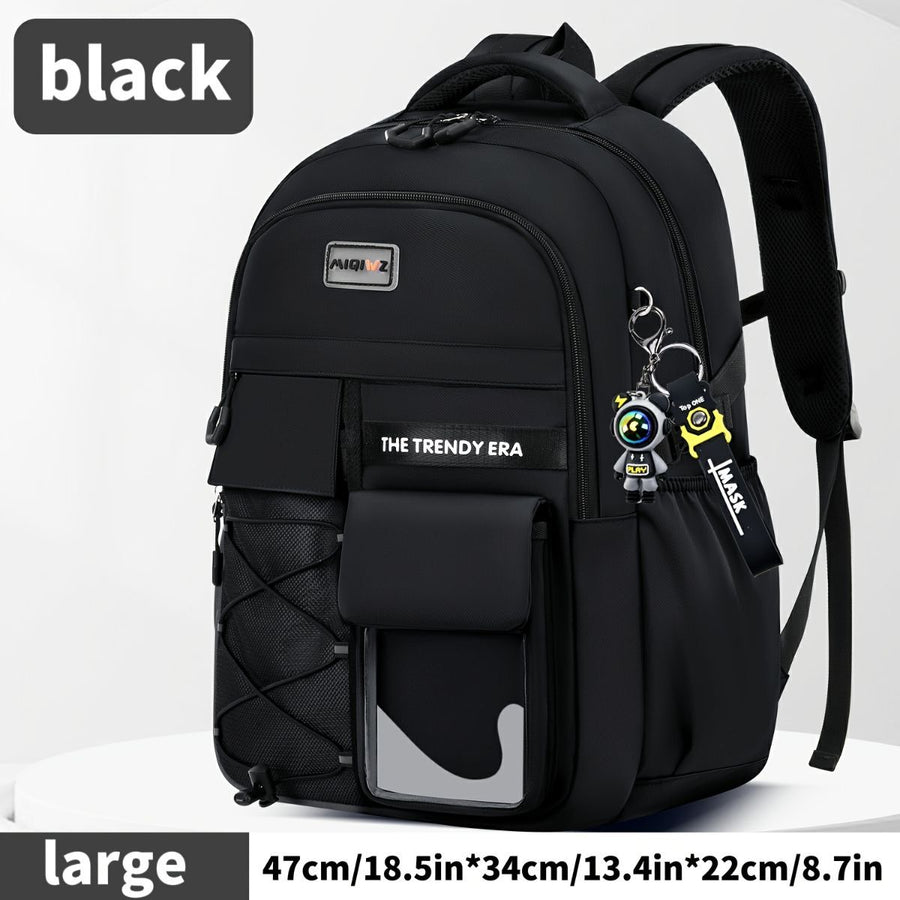 Teenager Backpack Safe Materials Backpack Multiple Compartments Backpack Ample - Black - Size 47-34CM