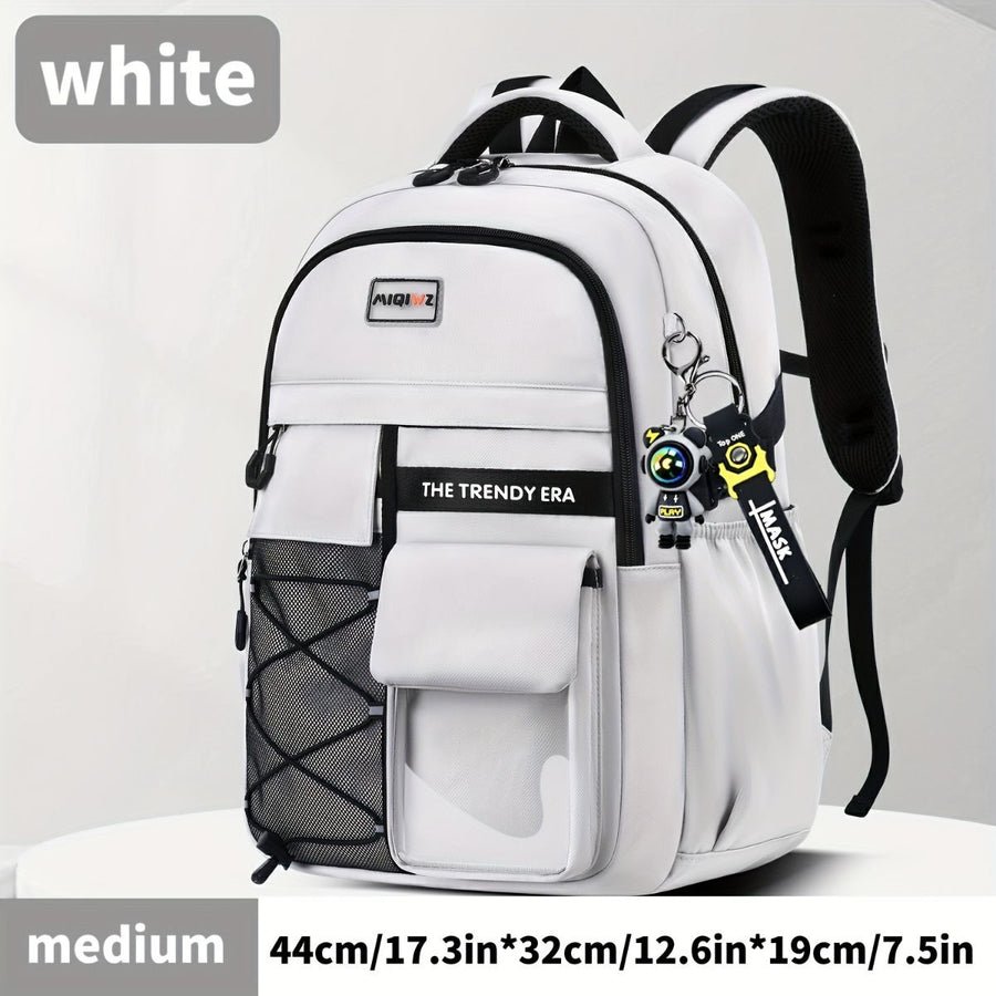 Teenager Backpack Safe Materials Backpack Multiple Compartments Backpack Ample - White - Size 44-32CM