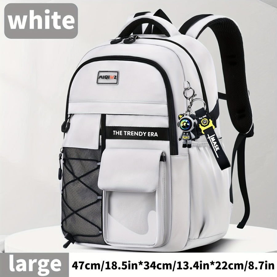 Teenager Backpack Safe Materials Backpack Multiple Compartments Backpack Ample - White - Size 47-34CM