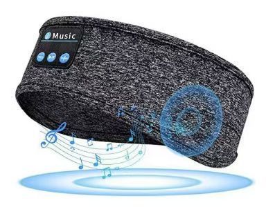 Wireless Sleep Headphones Headband Headphones Music Eye Mask Side Sleeper - Gray - Size 001