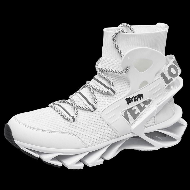 Men'S Casual Shoes Blade Style Shoes Breathable Sports Shoes Shock Absorbing - White - Size 40