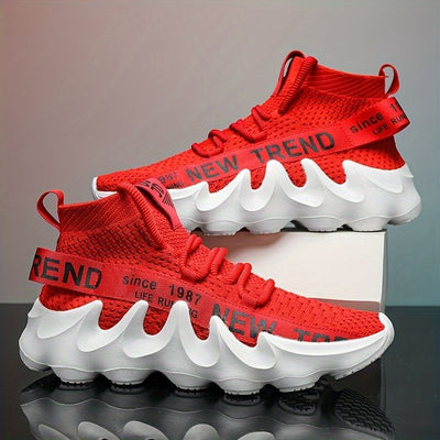 Men'S Casual Sneakers Trendy Shoes Men'S Footwear Comfortable Sneakers Stylish - Red - Size 45