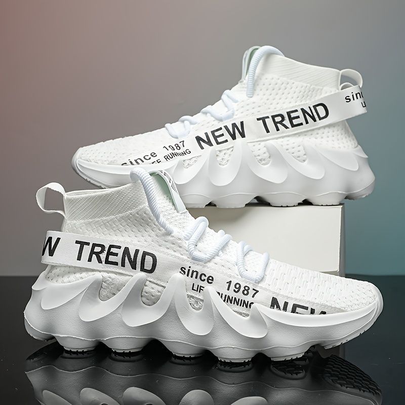 Men'S Casual Sneakers Trendy Shoes Men'S Footwear Comfortable Sneakers Stylish - White - Size 45