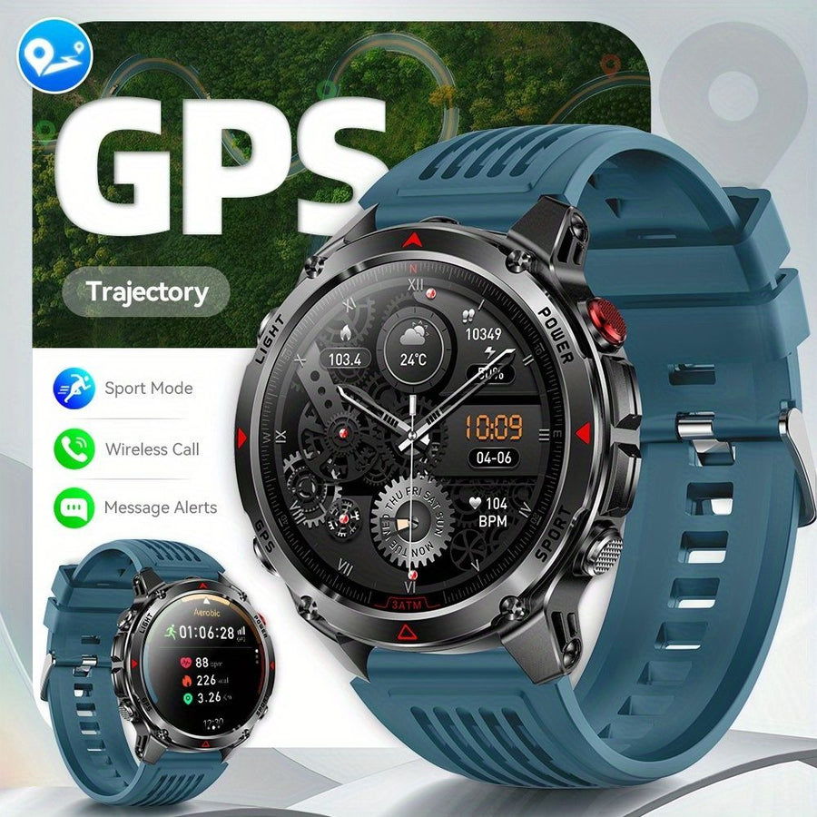 Men'S Outdoor Smart Watch GPS Sports Watch Water-Resistant Smart Watch Wireless - Blue - Size 01