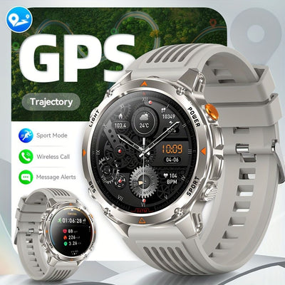 Men'S Outdoor Smart Watch GPS Sports Watch Water-Resistant Smart Watch Wireless - Gray - Size 01