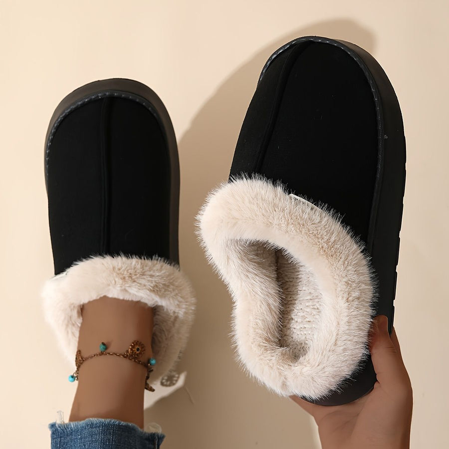 Women'S Furry Slippers Cosy House Shoes Australian Women’S Lounge Slippers Warm - Black - Size 36