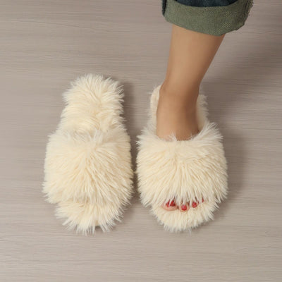 Women'S Furry Slippers High-Quality Slippers Comfortable Slippers Trendy - Beige - Size 41