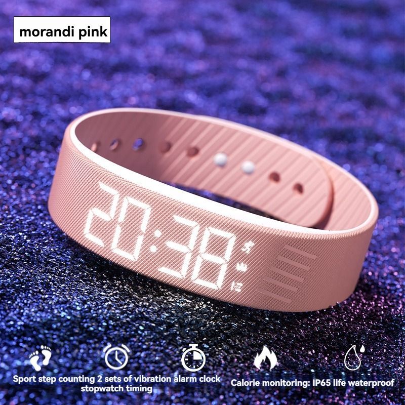 Women'S Watch Multifunctional Watch Alarm Watch Pedometer Watch Timer Watch - Morning light pink - Size 01