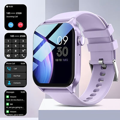 Smart Watch 1.83-Inch Screen Wireless Call Wireless Music Voice Control Sports - Purple - Size 001