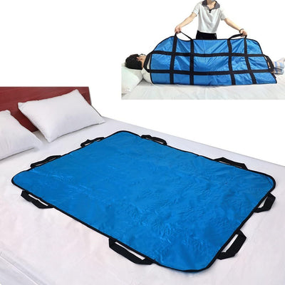 Positioning Bed Pad with Handles,48" × 40" Transfer Sheet for Repositioning,Turning and Lifting,Washable Positioning Bed Pads for Elderly,Patient,Handicap,Caregiver - Blue - Size 2 pack