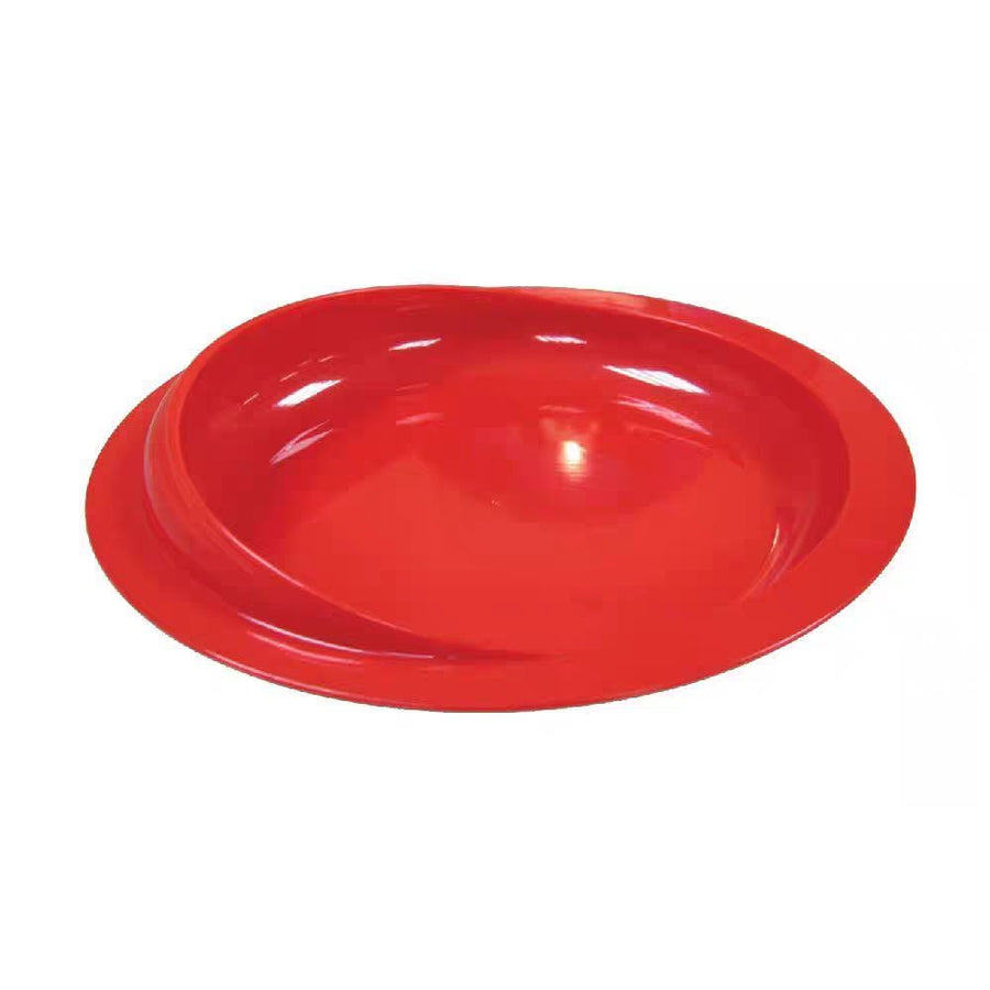 Spill-Proof Scoop Plate, 9" - Dish with Wall for Disabled, Handicapped, Elderly Adults with Special Needs from Parkinsons, Dementia, Stroke, Tremors with - Non Skid Padded Bottom - Red / 2 Pack