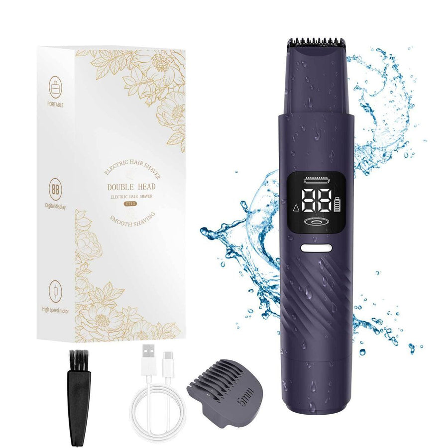 2in1 Hair Trimmer Electric Shaver Portable Shaver Hair Removal Men'S Grooming - Blue - Size 18cm