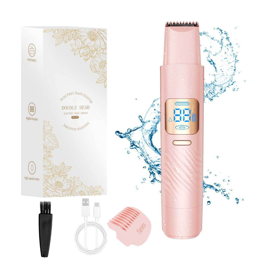 2in1 Hair Trimmer Electric Shaver Portable Shaver Hair Removal Men'S Grooming - Pink - Size 18cm