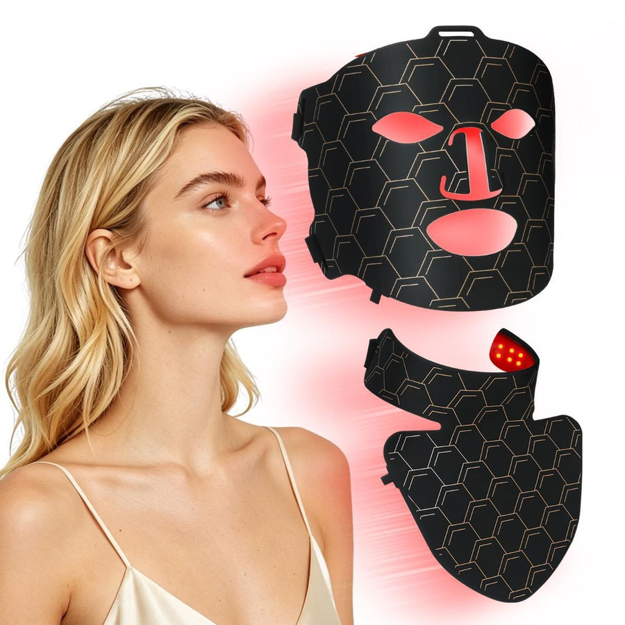 Red Light Therapy for Face and Neck Mask,160 LED Beads Silicone Facial Light Therapy,Rechargeable Portable LED Skincare Mask with Remote Control,Timer & 3 Adjustable Brightness