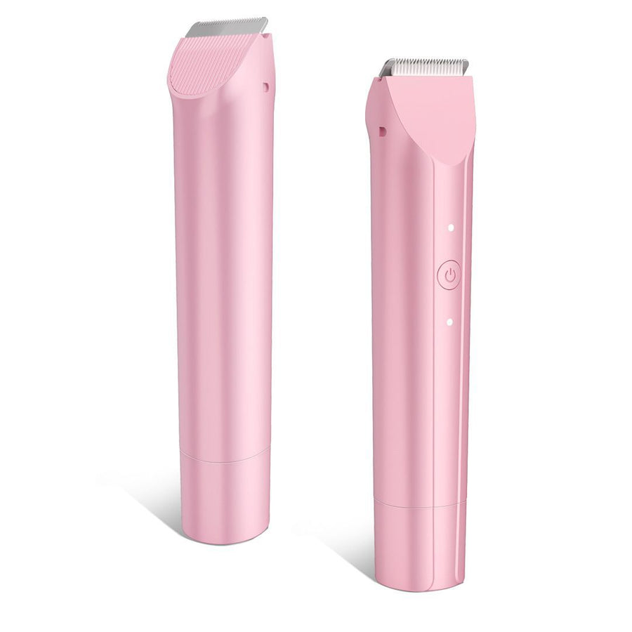 2-in-1 Waterproof Body Trimmer & Shaver – 3mm/6mm Guide, Floating Head, Painless Hair Removal for Women - Pink - Size 20cm