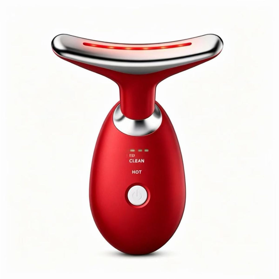 Face Neck Tool for Skin Care, Electric Neck Face Lifting Device for Wrinkle Removal - Red - Size 89mm
