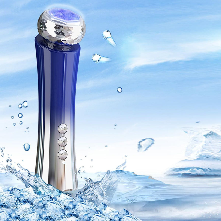 Mode Cooling and Warming Massage Tool with Silents Motor for Sensitives Skin and Tired Eye Relief Quiet Throb Massagers - Blue - Size 15cm