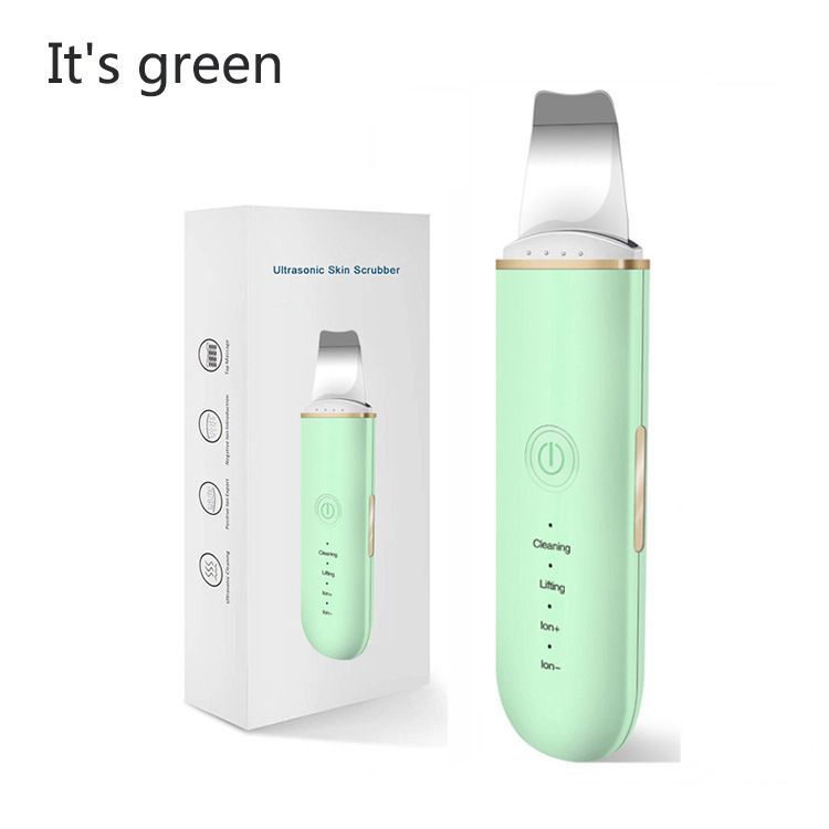 Skin Scrubber Face Skin Spatula Facial Scrubber Spatula for Deep Cleansing Blackhead Remover Pore Cleaner with 4 Modes - Green - Size 172mm