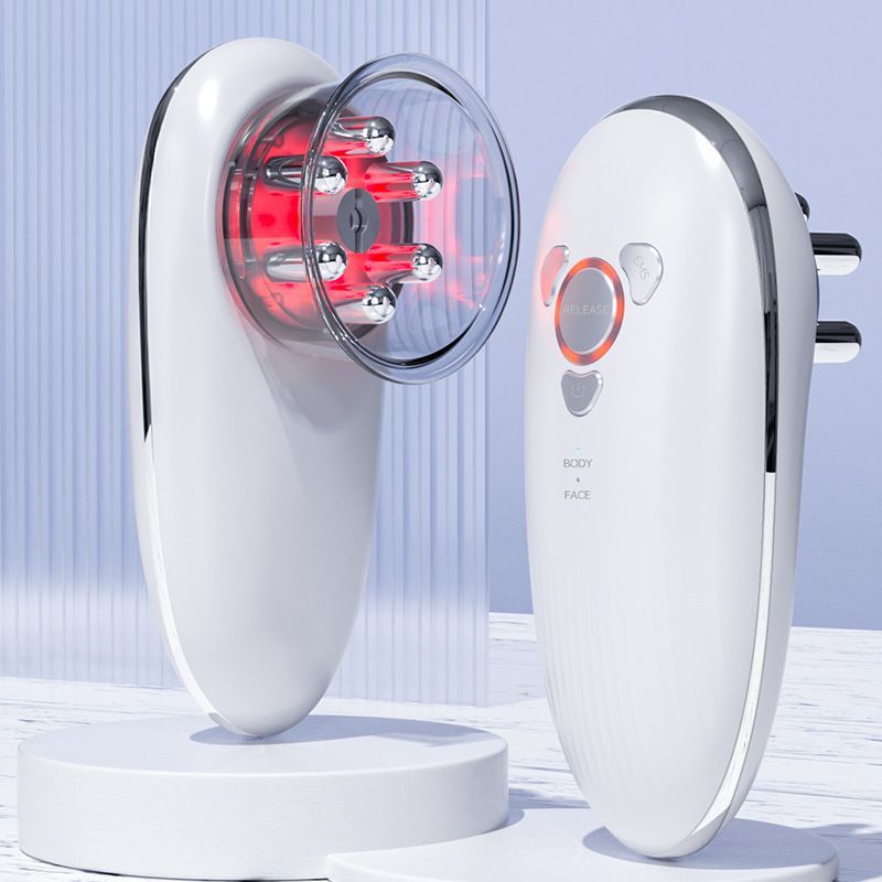 Body Sculpting Machine with Red Light Therapy for Face & Body, Cupping Therapy, Electric Cellulite Massage Tool with 2 Cups, Gift for Women - White - Size 14cm