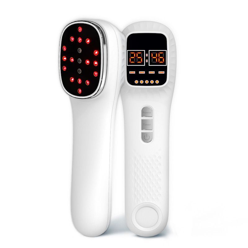 Red Light Spectrometer Device, 3 * 808nm Infrared 16 * 650nm Beads, 4 Modes 12 Levels Timer Home Handheld Spectrometer for Body Joints Muscles Relaxation Reduce Fatigue
