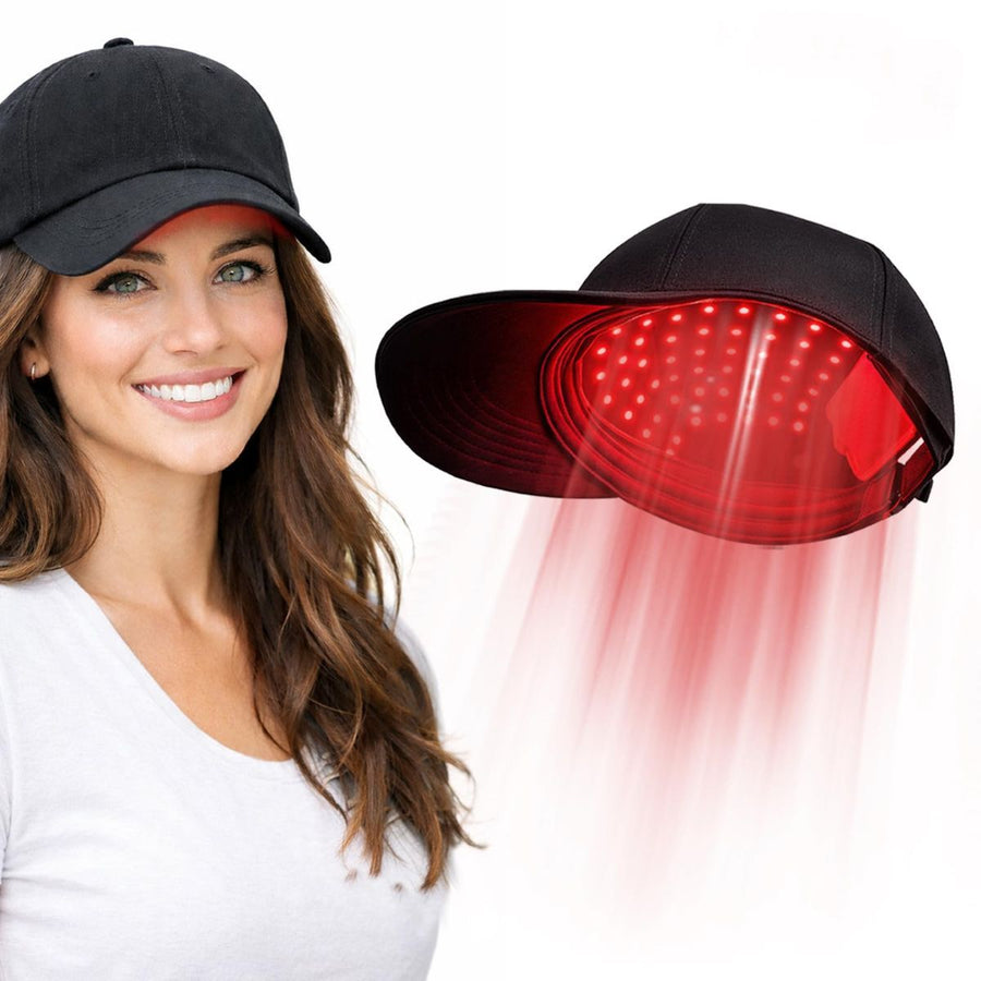 Laser Hair Growth Cap - 650nm Red Light Therapy for Hair Regrowth, Full Scalp Coverage Treatment for Men & Women with Thinning Hair, Portable & Hands-Free, Black