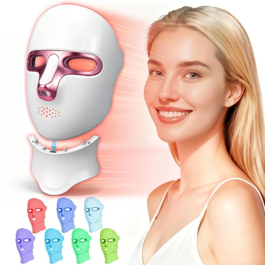 Red Light Therapy Mask for Face and Neck, LED Light Therapy Masks, USB-C Rechargeable, Facial Skincare & Radiance Care, Red Light Mask for Home, Travel, Yoga & Relaxation