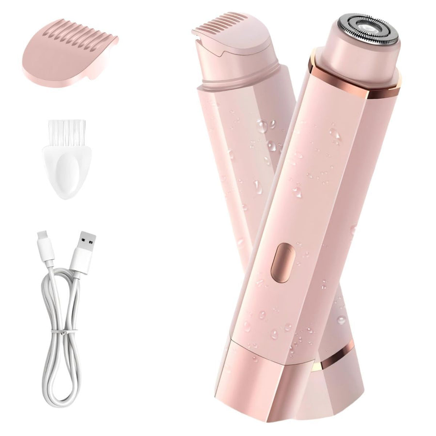 Bikini Trimmer for Women, 2 in 1 Electric Razors for Women, IPX7 Waterproof, USB Rechargeable Wet and Dry Shaver, Suitable for Hair Removal All Over The Body