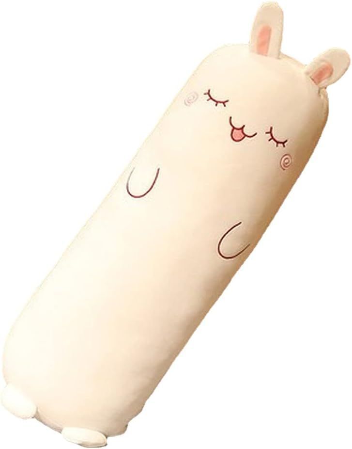 Long-Shaped Pillow Plush Pillow Hugging Pillow Soft Pillow Sleeping Pillow Gift - Beige - Size 33in