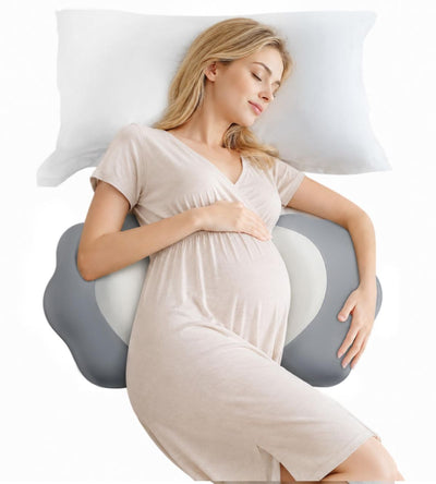 Pregnancy Pillows for Sleeping, Memory Foam Maternity Pillow Support for Back Belly HIPS, Adjustable Travel Wedge Pillow for Pregnant Women, Side Sleeping Pregnant Pillows with Velvet Cover - Gray - Size 31.5in*15in