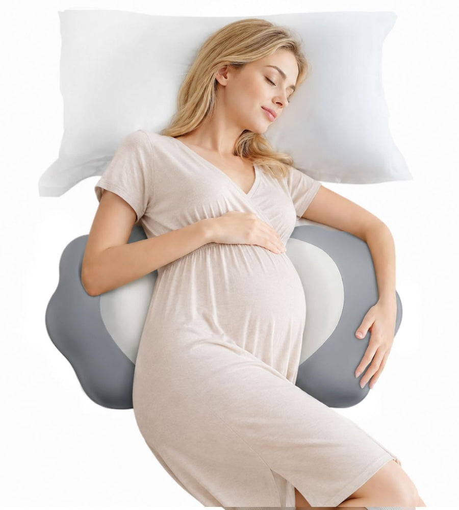 Pregnancy Pillows for Sleeping, Memory Foam Maternity Pillow Support for Back Belly HIPS, Adjustable Travel Wedge Pillow for Pregnant Women, Side Sleeping Pregnant Pillows with Velvet Cover - Gray - Size 31.5in*15in