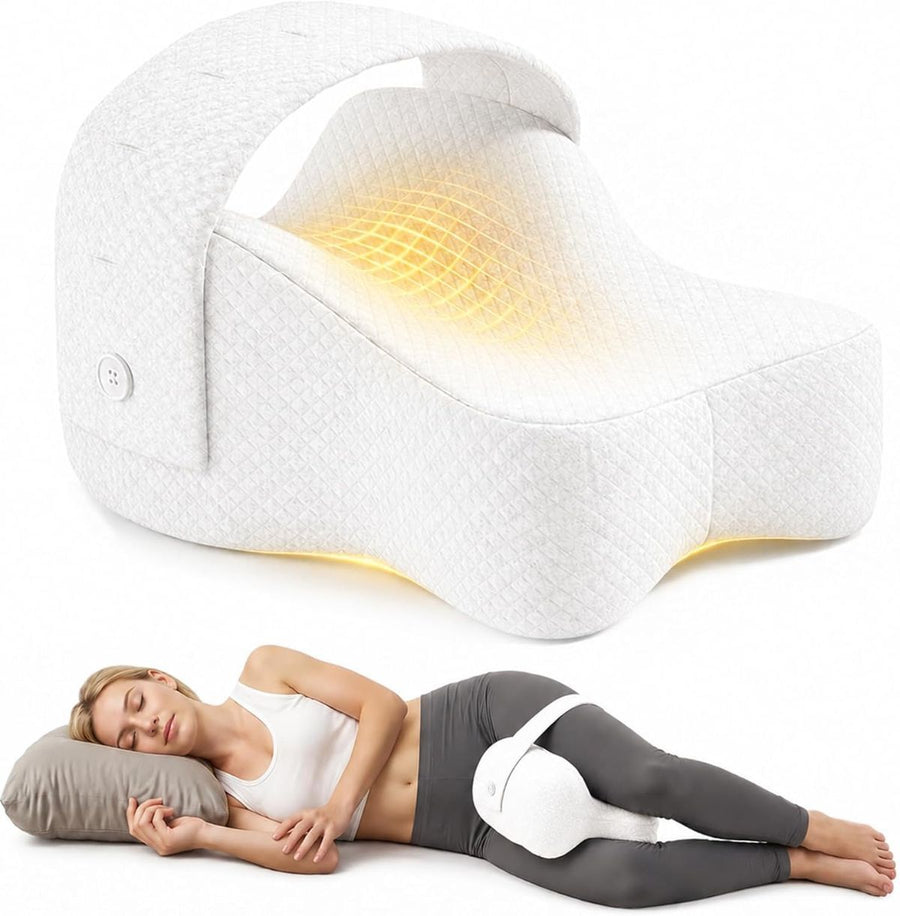 Side Sleeper Knee Pillow Hip Pain Relief Sciatica Pain Relief Ergonomic Leg - White - Size 35cm*25cm*16cm