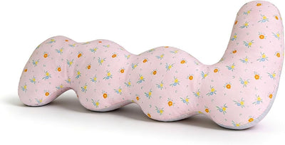 Long Rectangular Leg Pillow for Side Sleeping, Breathable Summer Cushion with Removable Washable Cover, Slim Lightweight Support Pillow for Bed Sofa Couch Travel Use - Pink - Size 100cm