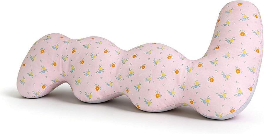Long Rectangular Leg Pillow for Side Sleeping, Breathable Summer Cushion with Removable Washable Cover, Slim Lightweight Support Pillow for Bed Sofa Couch Travel Use - Pink - Size 100cm