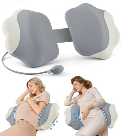 Pregnancy Pillows for Sleeping, Memory Foam Maternity Pillow Support for Back Belly HIPS, Adjustable Travel Wedge Pillow for Pregnant Women, Side Sleeping Pregnant Pillows with Cooling Pillowcase - Gray - Size 27.5in*15.7in