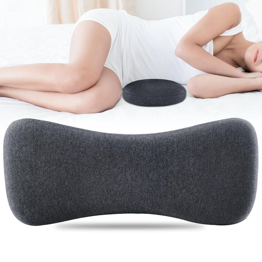 Lumbar Support Pillow for Sleeping Memory Foam Lumbar Pillow for Lower Back Pain Relief Back Support Pillow for Side,Back and Stomach Sleepers-Bed Wedge Bolster Pillow Bed Rest Pillow(Gray)
