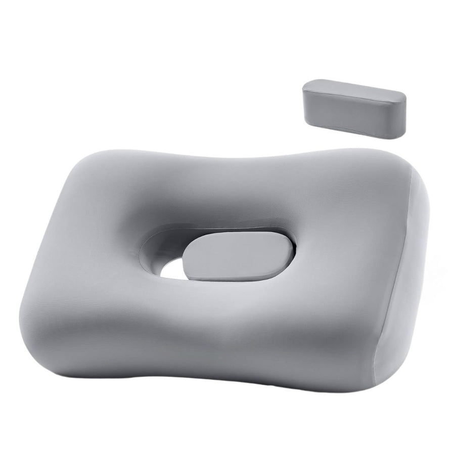 Side Sleeper Pillow - Face & Neck Relief, Dual-Mode 2-in-1, 60D Memory Foam, Dual-Height: 4" & 5", Cervical Support for Side Sleepers, Cooling Washable Cover - Gray - Size 60cm*38cm