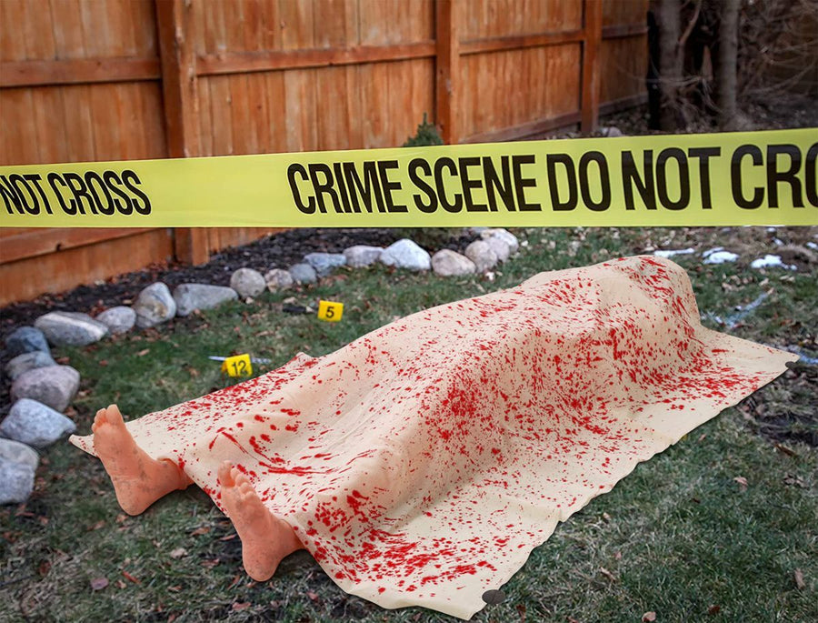 5.4ft Halloween Decorations Outdoor Props - Scary Hallowmas Back from The Grave Dead Victim Prop for Haunted House Party Decor(Assembly Needed) Red