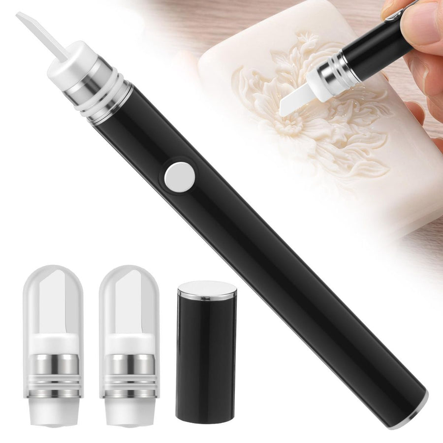 Electric Hot Knife Heat Tool – Portable Ceramic Heated Tip Pen with 2 Extra Blades, Cordless Rechargeable Cutting Tool Kit for Soap, Candle, Honey, and Plastic