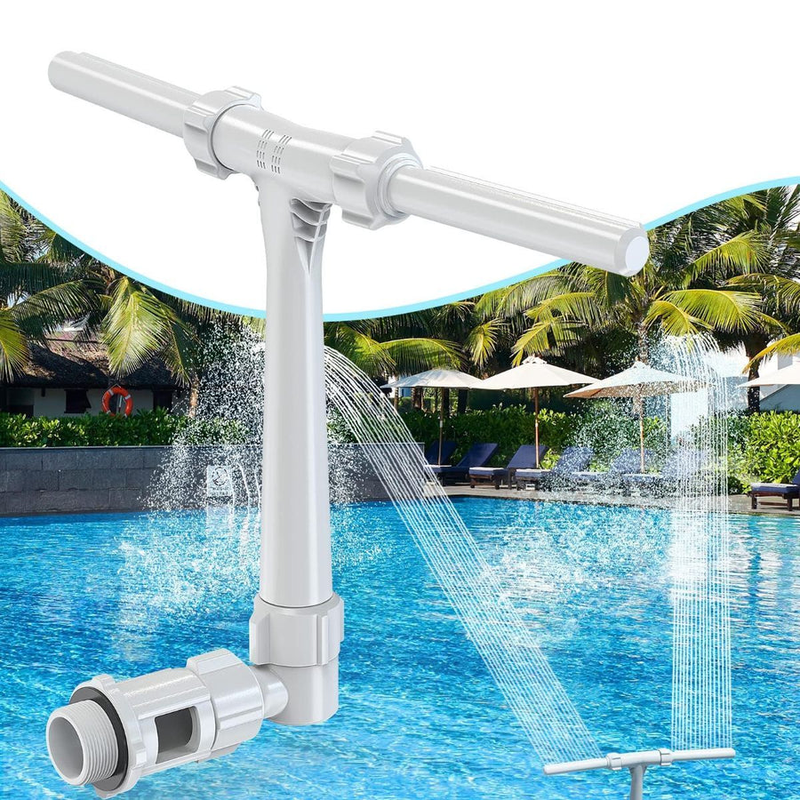 Upgrade Pool Fountain - Dual Spray Water Fountains for Above Ground/Inground Pools, 2-in-1 Adjustable Waterfall Pool Sprinkler Fountain
