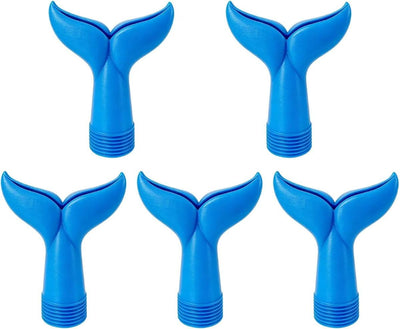 5-Piece Threaded Pool Fountain Nozzle Set for Water Feature Display, 5 Piece Fishtail Heads for Poolside Display Areas Pool Fountain Nozzle Fishtail Head Water Feature Decorative Backyard Threaded Head Set - Blue - Size 95mm