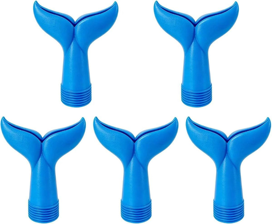 5-Piece Threaded Pool Fountain Nozzle Set for Water Feature Display, 5 Piece Fishtail Heads for Poolside Display Areas Pool Fountain Nozzle Fishtail Head Water Feature Decorative Backyard Threaded Head Set - Blue - Size 95mm