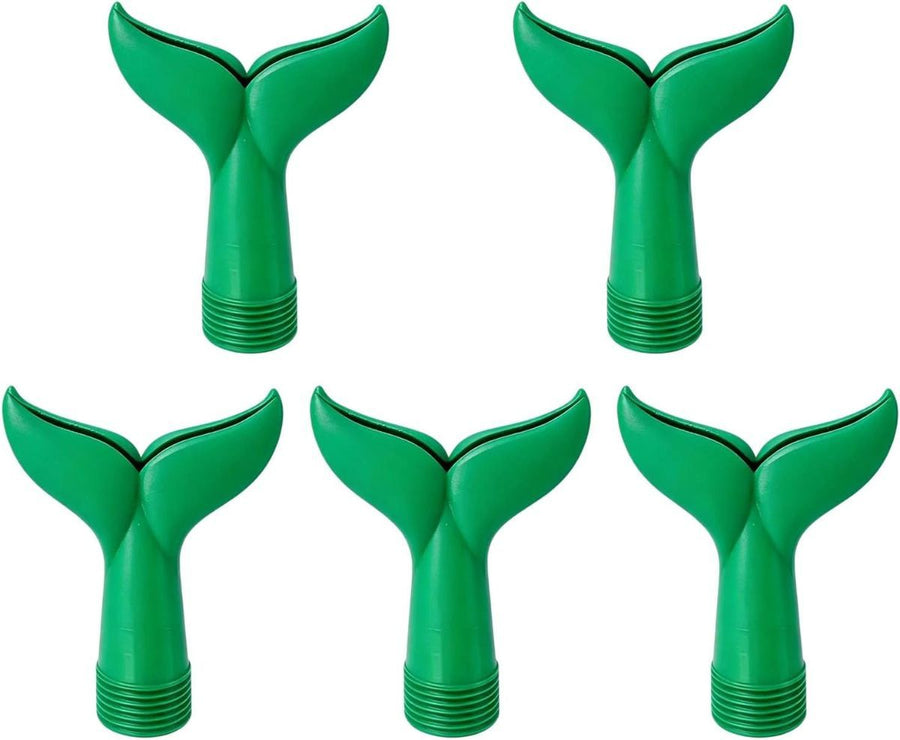5-Piece Threaded Pool Fountain Nozzle Set for Water Feature Display, 5 Piece Fishtail Heads for Poolside Display Areas Pool Fountain Nozzle Fishtail Head Water Feature Decorative Backyard Threaded Head Set - Green - Size 95mm
