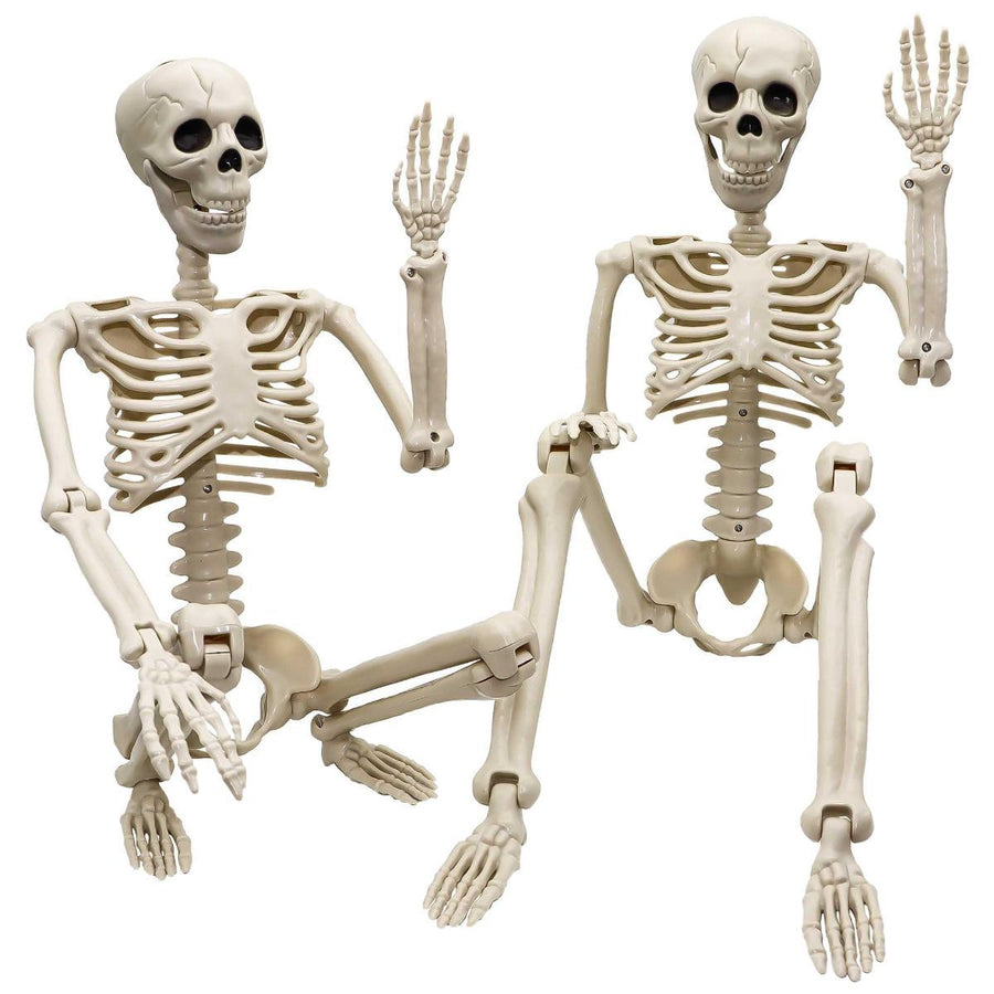 Halloween Skeleton 36-Inch Skeleton Poseable Skeleton Halloween Decorations - White - Size 2 Pcs