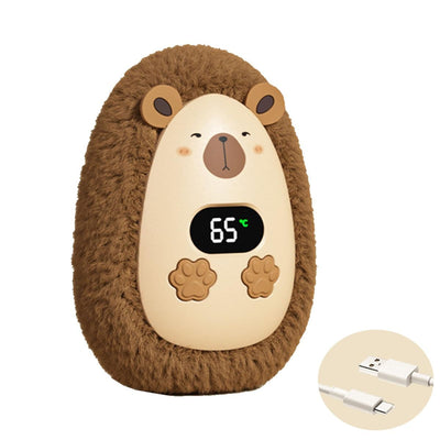 Rechargeable Hand Warmer Plush Animal Hand Warmer USB Hand Warmer 3-Setting - Brown - Size Fits Adult Hands